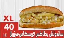 ساندوتش بطاطس فكساس مزتزاريلا